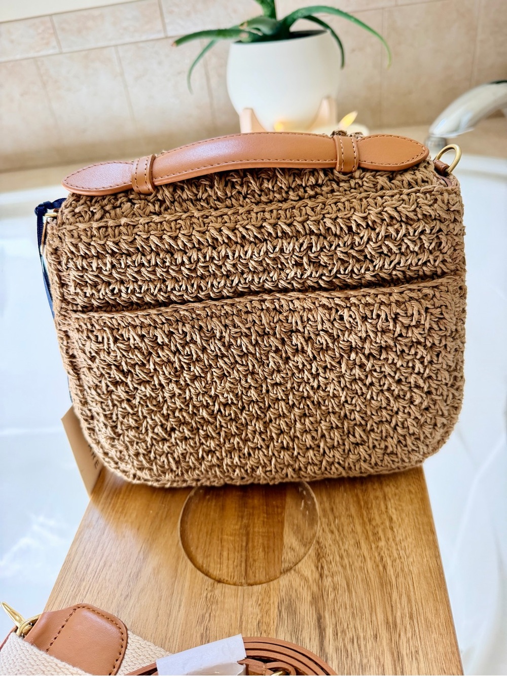 Clare V Louis w/ Top Handle - Palm Twisted Raffia - Picture 6 of 8